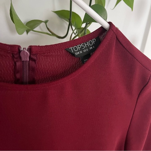 Topshop Red 3/4 Sleeve Blouse - Picture 3 of 4